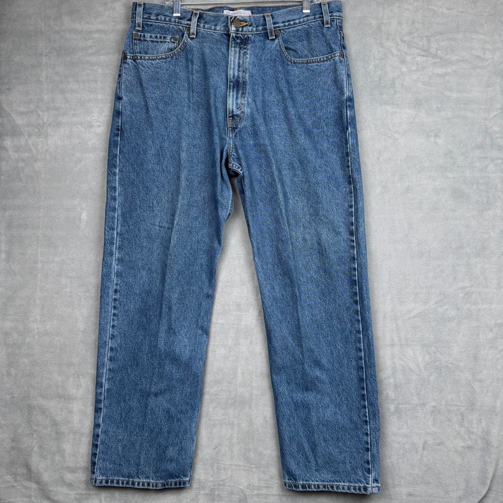 Levi Strauss Signature Mens Regular Fit Straight Leg Jeans Blue Denim W38‎ L30